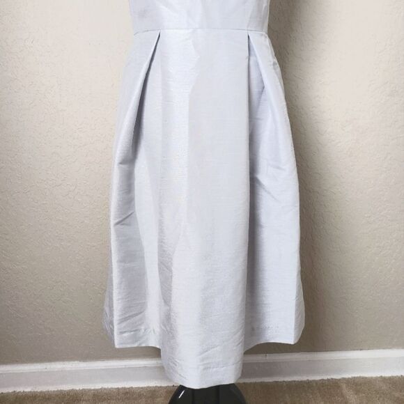 Alfred Sung Dupioni Cocktail Mini Dress Dove Gray Size 8 - Picture 5 of 10